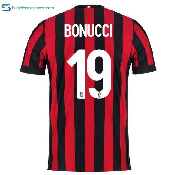 Camiseta Milan 1ª Bonucci 2017/18
